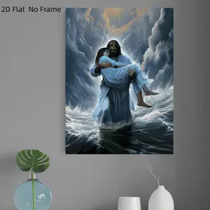 1pc Canvas Painting, Religion, Late Saint Art, Savior, I Will Save You, Interesting Creative Canvas Painting Wall Decoration, Family Bedroom Kitchen Living Room Bathroom, Hotel Cafe Office Bathroom Room Art Canvas Wall Art Poster, Unframed