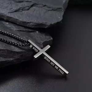 WWJD Necklace for Men and Women (Unisex) Waterproof Stainless Steel Cross Necklace for Men and Boys