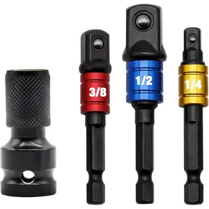 1/2-Inch Drive to 1/4-Inch Hex Drive Quick Change Adapter with Impact Grade Socket Adapter Set, Socket Adapter Converter Chuck Adapter for Impact Air and Electric Wrench