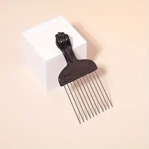 1pc Steel Needle Comb, Oil Hair Comb, Metal Stainless Steel Highlight Comb, Hairdressing Comb, Fist Insert Comb, Fork Comb for Straightening Styling & Detangling Hair