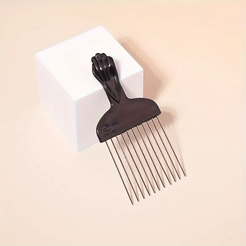 1pc Steel Needle Comb, Oil Hair Comb, Metal Stainless Steel Highlight Comb, Hairdressing Comb, Fist Insert Comb, Fork Comb for Straightening Styling & Detangling Hair