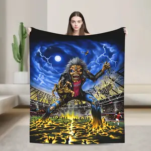 I-Iron M-Maidens Flannel Blanket  Warm Soft Throw Blanket for Bedroom Travel Office Comfortable Bedspread Sofa Bed Cover  Lightweight, soft, comfortable, and durable.