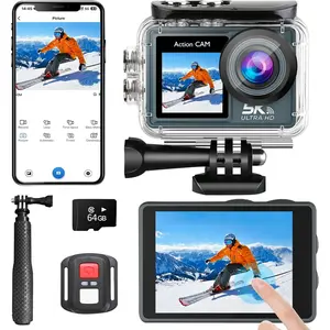 Action Camera 5K 30FPS 20MP  Camera 100FT Underwater EIS  Cam with  Screen, 170? Wide Angle, Remote Control, WiFi, 5X Zoom for Snorkeling, Diving, Cycling, and Vlogging
