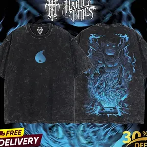 Retro PKM Blast01se Digital Print Acid Washed Heavyweight Oversized Men's T-Shirt, Manga Merch, Gift For Anime Fans 7BJ