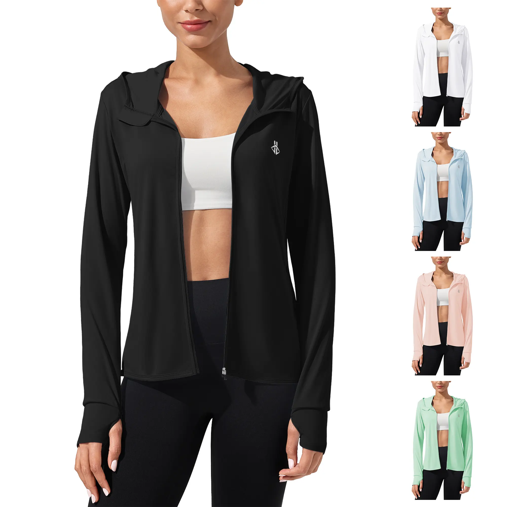 ASPO Women's Quick-Dry UV-Protective Hooded Active Jacket, Lightweight for Outdoor Everyday Wear & Hiking