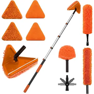 26FT Reach Dusters for Cleaning, Ceiling Fan Cleaner Duster with Extension Pole, Wall and Baseboard Cleaner Mop with Handle for Window Cobweb Fan  and High Ceiling