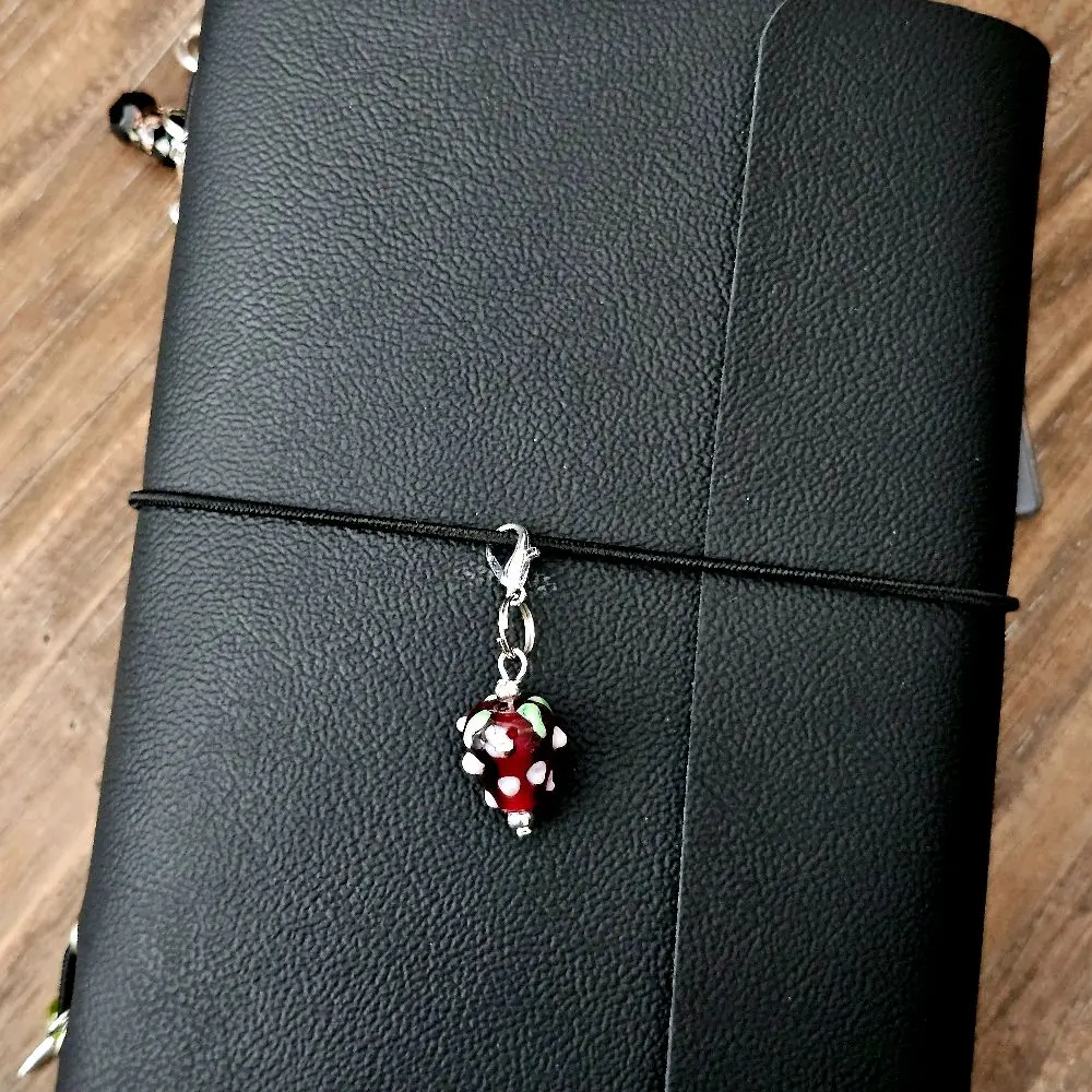 Bohemian Trinkets Handmade Glass Strawberry Journal Charm