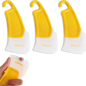 Heat Resistant Silicone Scraper 3 Counts for Cleaning Mixing Baking Cooking Non Stick Kitchen Tool Removes Oil Sponges Cleaner Safe Food Grade Cleaner