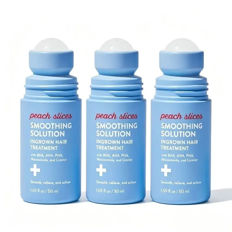 【Buy 1 get 2 free】Peach Slices Smoothing IngrownHair Treatment 1.69oz 360 Roller BHA AHA PHA NiacinamideLicorice Smooth Soften Relieve Skin Vegan Cruelty FreeKorean Skin Care