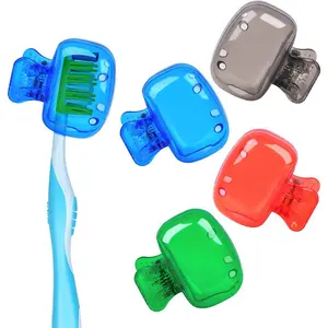 4 Pack Travel Toothbrush Head Covers Toothbrush Protector Cap Brush Pod Case Protective Portable Plastic Clip
