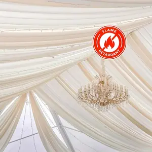 Nude Sheer Durable Flame Resistant Ceiling/Curtain Draping Panels 10ftx20ft
