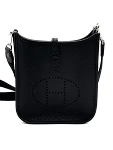 Pre-owned HERMÈS Leather Crossbody Bags Hermes mini Evelyne Black