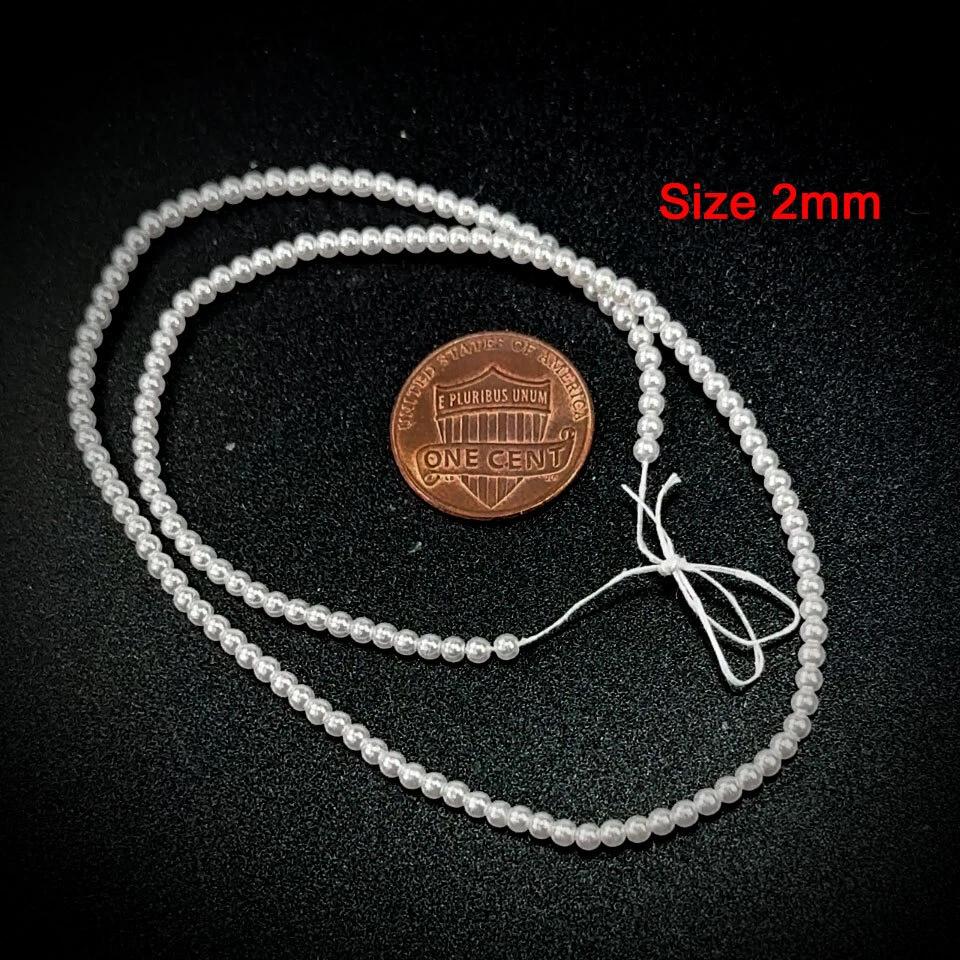 Czech Glass Pearl Beads  Bridal White Loose Round Pearls for Jewelry Making (Multiple Sizes)