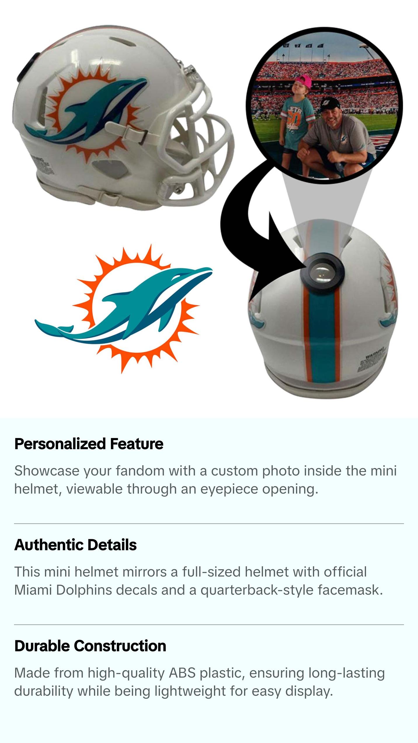 Miami Dolphins NFL Mini Helmet - Picture Inside