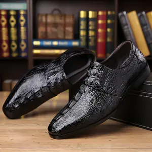 Black Business Formal Shoes Men's  Hand Grip Patterns Comfortable All Seasons Office Work Footwear Gentleman's Style