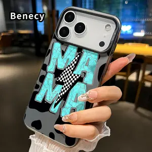Phone Case for iPhone 17 Pro Max 17 Air Cow Skin Mama Pattern Anti-Scratch Military-Grade Drop Protection Slim Cover Cellphone Protective