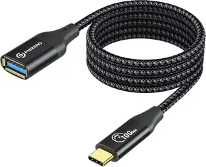 [10Gbps USB C to USB 3.1 Gen 2 Adapter 3.3 FT, USB-C Male to USB-A Female, USB Type C to USB OTG , USB to USB C Adapter Compatible with MacBook Pro/Air, iPad Pro,  Galaxy