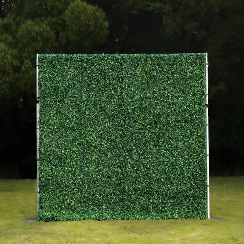 8ft x 8ft Milan Grass Wall Backdrop – Roll-Up Artificial Greenery Wall with Optional Stand