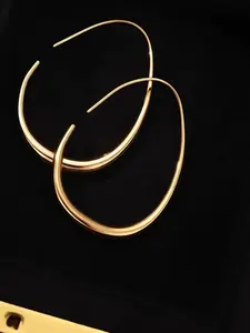 Women's Low Allergy Lightweight Earrings, Brass Large Oval Hoop Earrings, High Polish Comfortable Jewelry Gift, Ring Earrings, Fashionable Earrings