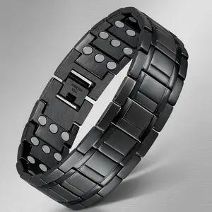 Zinc alloy Magnetic Bracelet Designed for Men - an Adjustable Accessory Complete with a Adjust Tool And Ring, Featuring a Trendy Design, Ideal As a Gift for Him