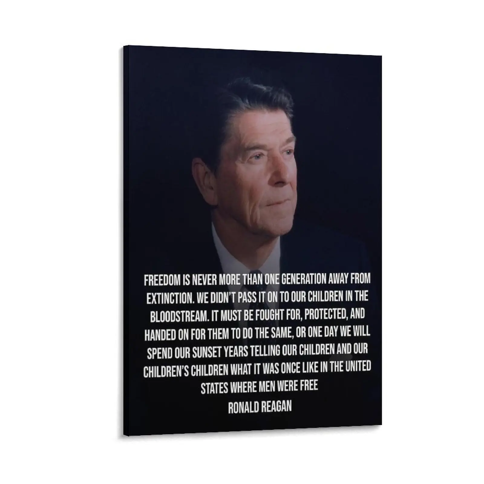 Ronald Wilson Reagan Former US President Portrait Quotes Inspirational Art Poster 1 Canvas Poster Bedroom Decor Sports Landscape Office Room Decor Gift