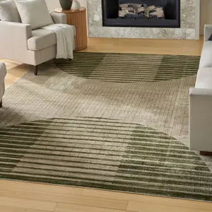 Nourison Astra Machine Washable Mid-Century Modern Semi Circles Indoor Flatweave Rug