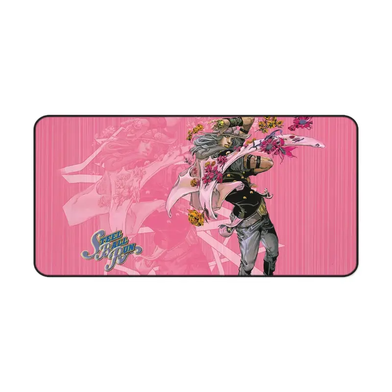 JoJo's Bizarre Adventure Desk Mat, Part 7 Steel Ball Run Mouse Pad, JJBA SBR Desk Mats, Otaku Decor