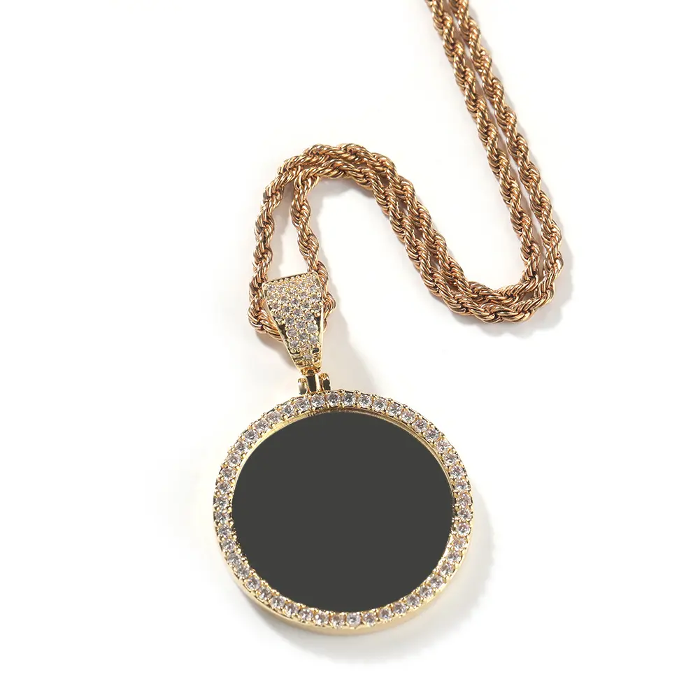 Hip-Hop DIY Photo Pendant Zircon Necklace Customizable Necklace - Fashion Accessory - DM ur Photo Hip-Hop DIY Photo Pendant Zircon Necklace Customizable Necklace - Fashion Accessory - DM ur Photo