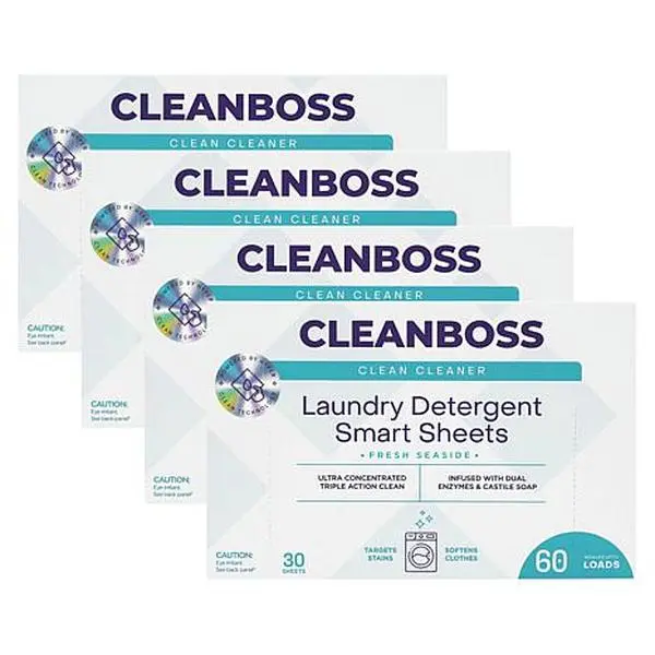 Joy Mangano Joy CleanBoss Powerful Laundry Smart Sheets 4pk Up to 240 Loads! Joy Mangano Joy CleanBoss Powerful Laundry Smart Sheets 4pk Up to 240 Loads!