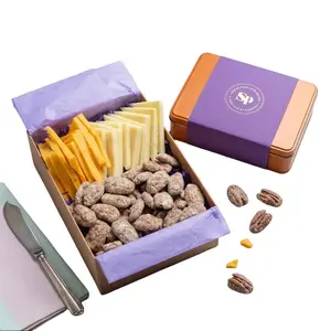 Honey Bourbon Pecans and Cheese Snack Gift Tin