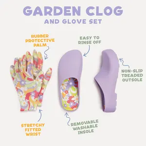 Women's Garden Clog and Bonus Glove Set