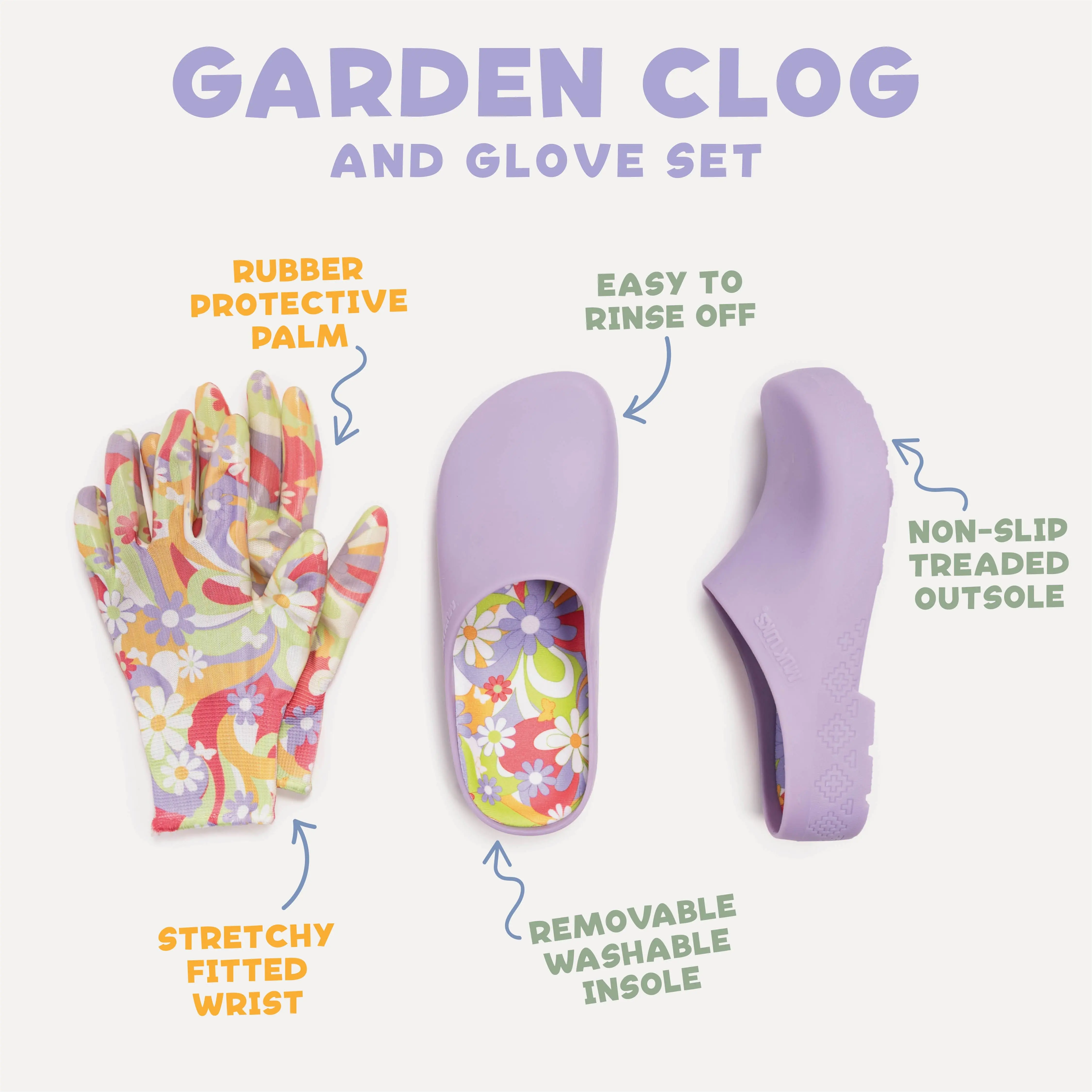 Women's Garden Clog and Bonus Glove Set Women's Garden Clog and Bonus Glove Set