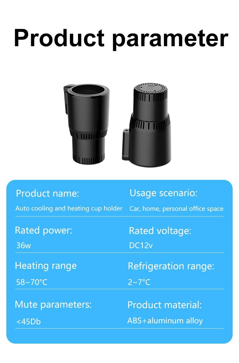 Recent smart temperature-controlled cup with TEC cooling and heating technology. Cools in 15 mins to 2-7°C, heats in 8 mins to 58-70°C. Portable, quiet, compatible with various containers. Ideal for car, office, home, and outdoor use.