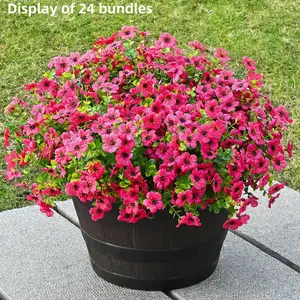 Artificial Pansy Flower without Pot, 24 Bouquets Faux Flower, UV Resistant Fake Plant Flower, Decorative Flowers for Outdoor Garden Yard