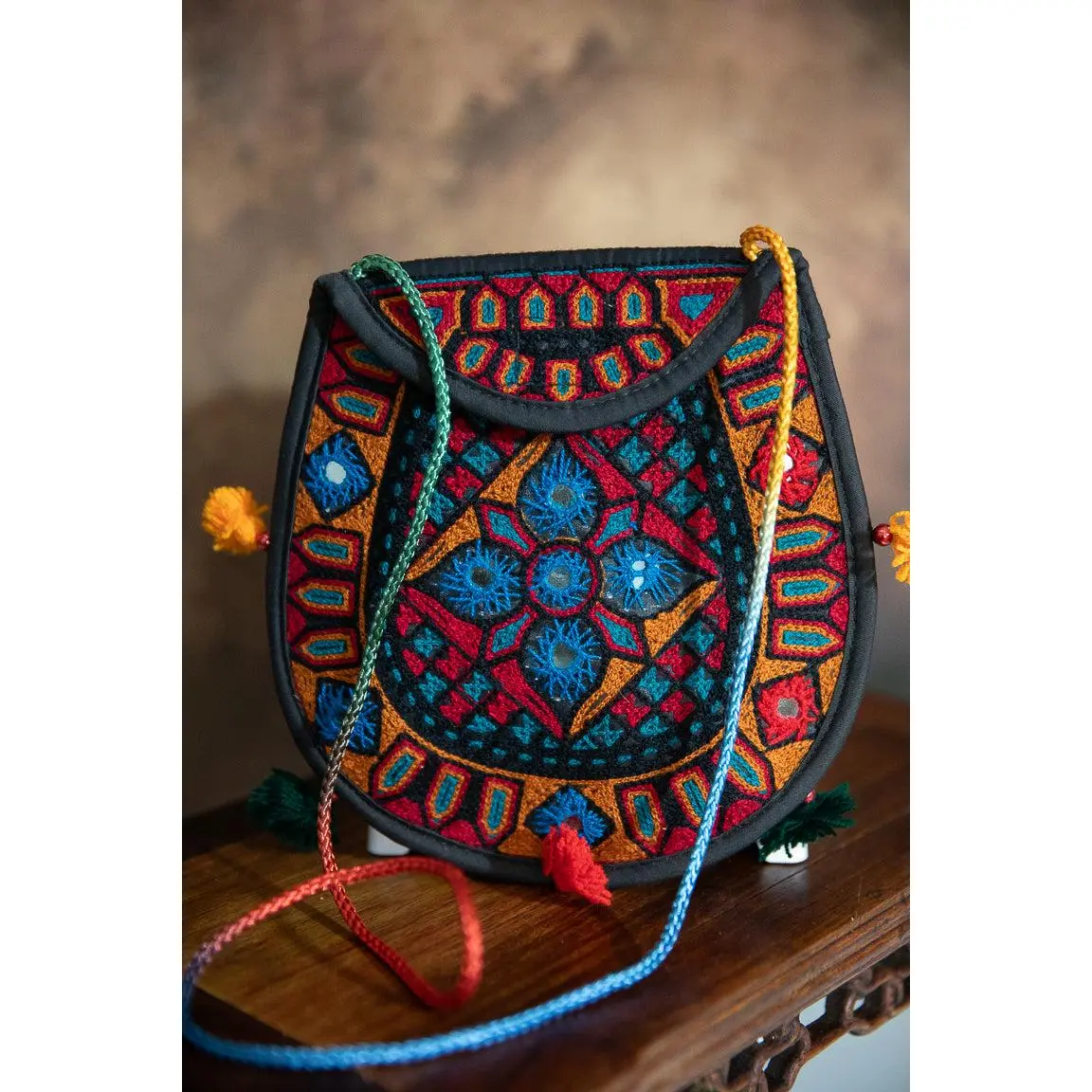 EMBROIDERED CROSSBODY PURSE - SMALL BAG
