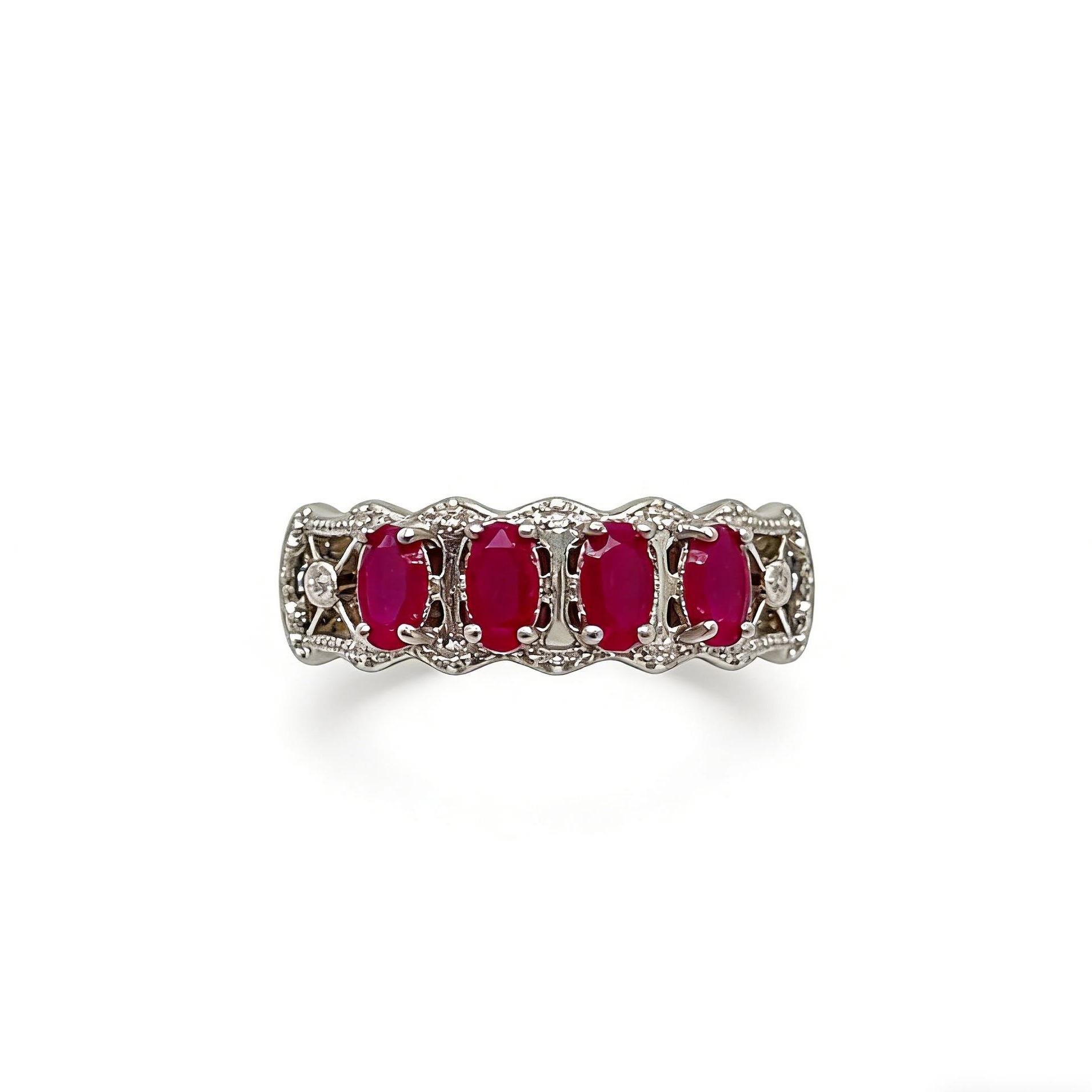 Vintage Ruby Sparkle Ring — Delicate, Fashionable, Premium Feel, Versatile Index Finger Ring for Women