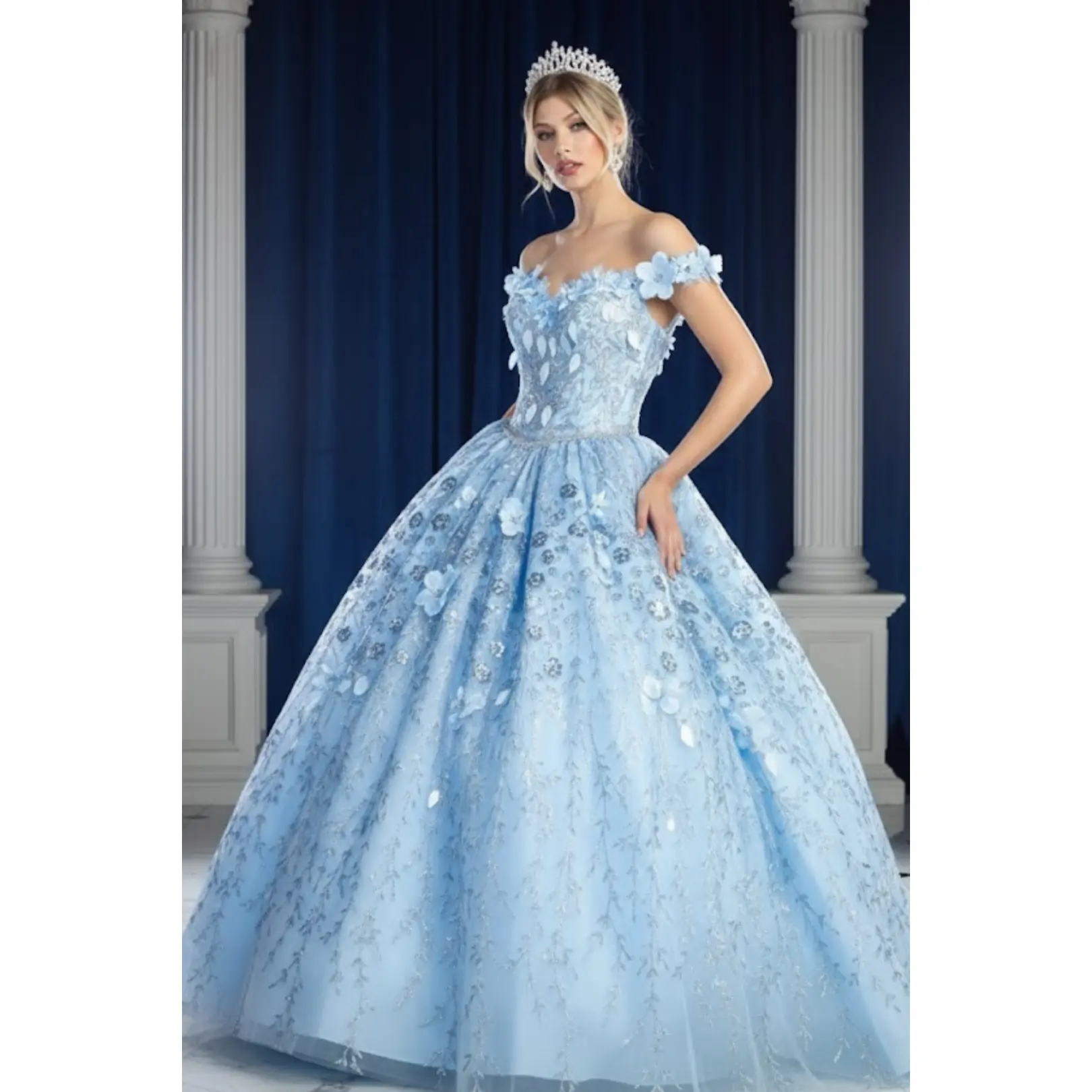 Sweet 16 Birthday Party Dress in Sky Blue Style Ball Gown - TikTok Shop