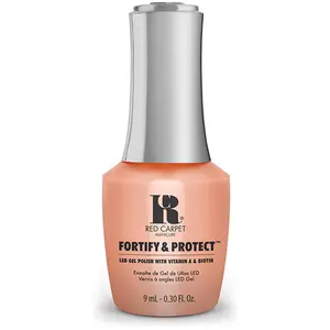 Red Carpet Manicure Fortify & Protect The Camera Loves Me - Soft Peach Creme Gel Polish for Strong, Healthy Nails - Infused with Vitamin A & Biotin, 9ml.