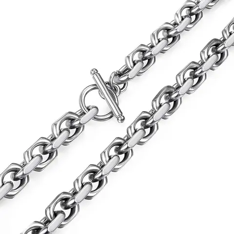 9mm Cable Link Necklace for Men Women 316L Stainless Steel Chain Toggle Clasp Jewelry Halloween Christmas Gift