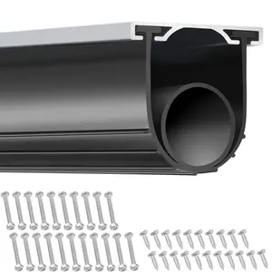 VEVOR Garage Door Seals Bottom Rubber, U Shape +O Ring Combination Garage Door Weather Stripping with Pre-drilled Aluminum Track Retainer Kit, 5/16 inch T-ends and 3 3/4 inch Width (16 Ft, Black)
