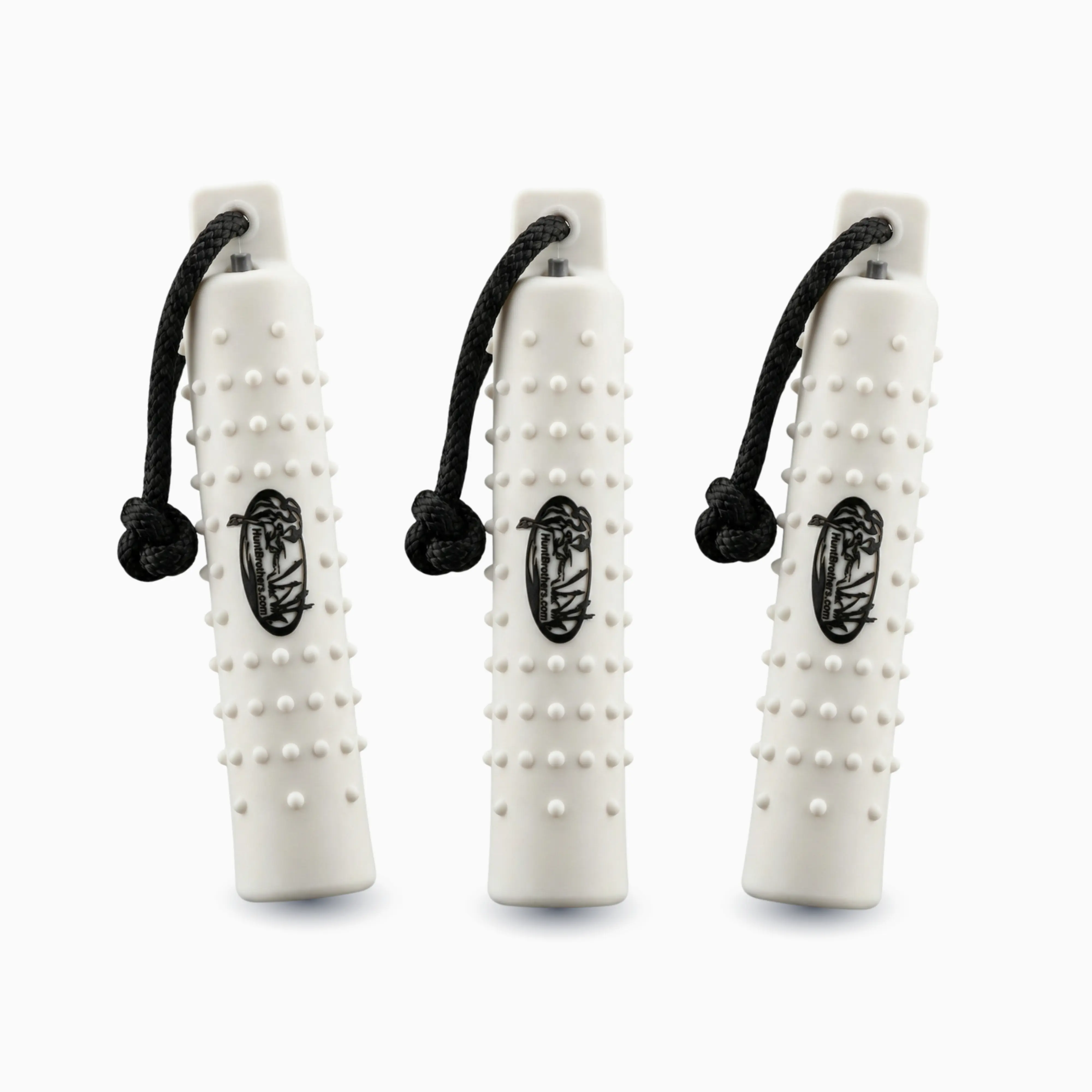 HuntEmUp 2-Inch White Valved Dog Training Bumper – 3 Pack Retriever Training Dummy with Throw Rope