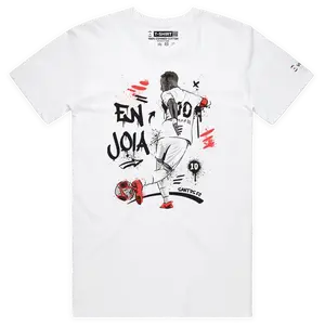 Neymar Jr Santos Sports Graphic Tee for Soccer Fans Short Sleeve Combed Cotton T-Shirt for Men and Women