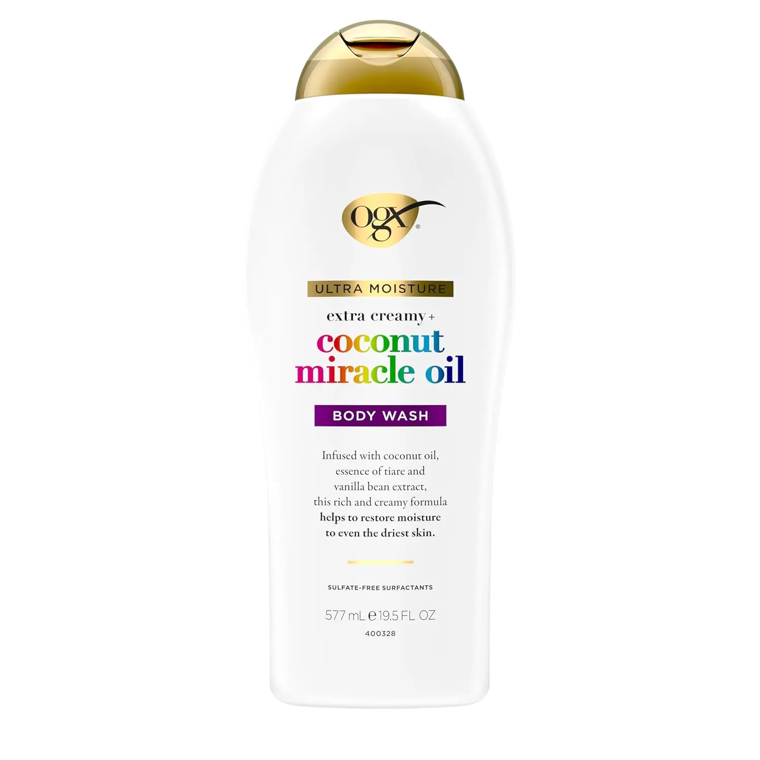 OGX Extra Creamy + Coconut Miracle Oil Ultra Moisture Body Wash, 19.5 Fl Oz