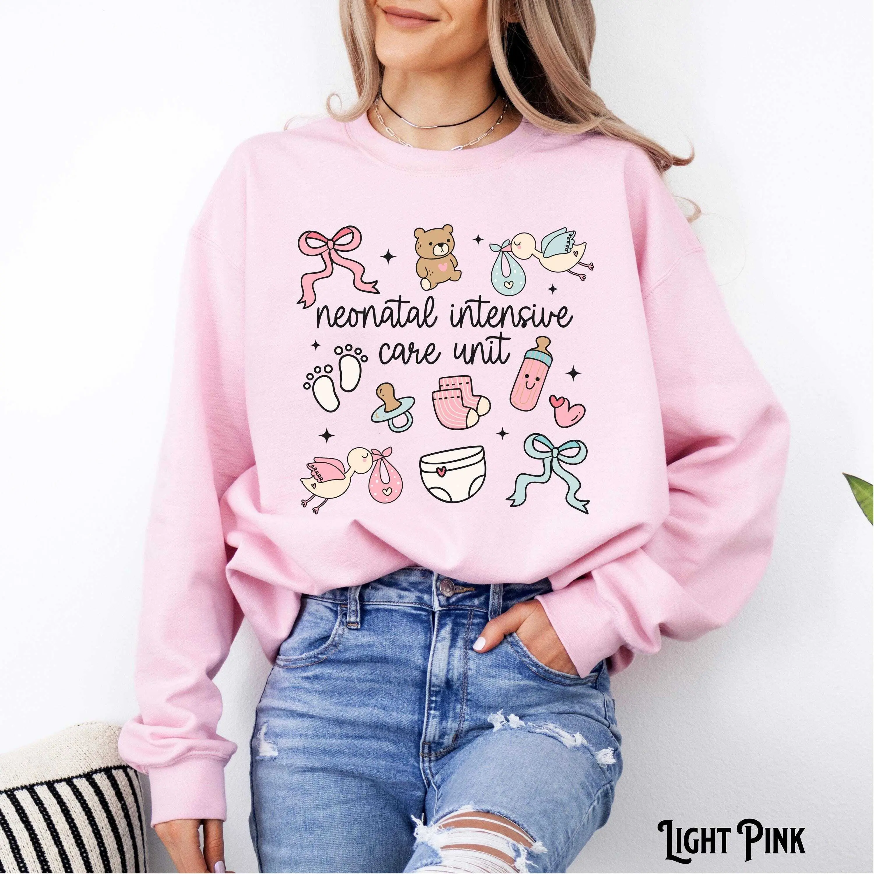 NICU T-Shirt OR Sweatshirt, Neonatal Intensive Care Unit shirt , NICU Nurse t-shirt , Doctor, Crew, RN, Whimsical, Doodle Art, Graduation, Appreciation, Gift