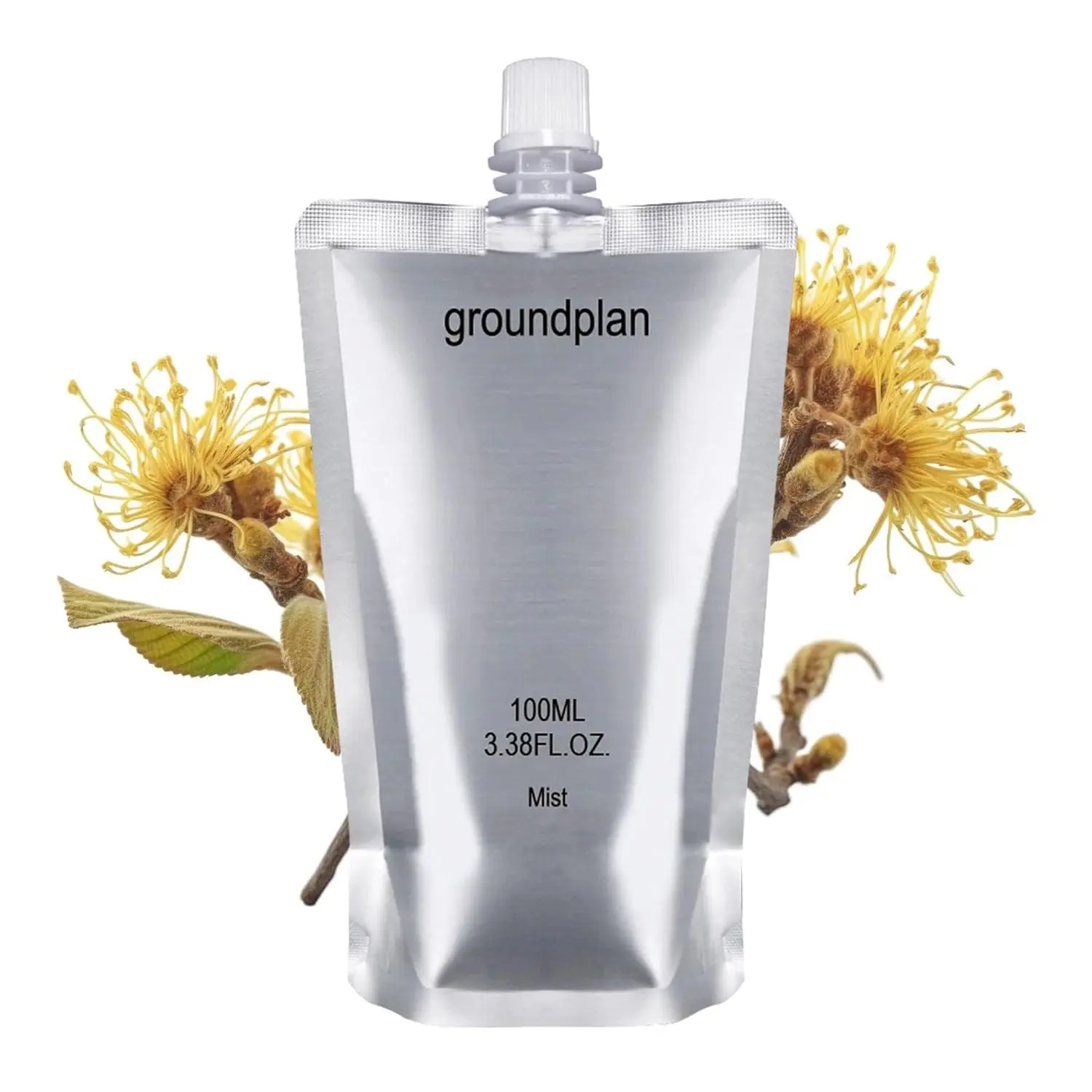 groundplan Face Mist Refill 100ml, Refill Pouch Only, Korean Hydrating Mist Formula with Witch Hazel, Centella + Lavender Oil