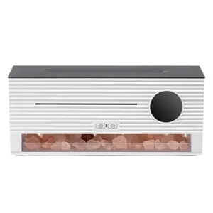 Rock Salt Stone Timer Alarm Clock Flame Aromatherapy Machine Remote Control Desktop Ultrasonic Essential Oil Air Freshener Humidifier