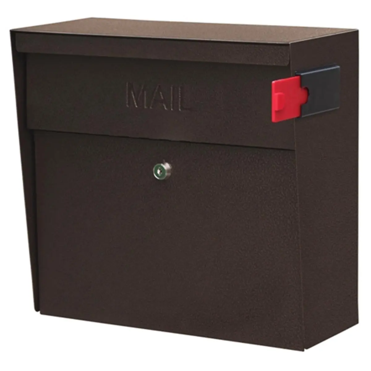 Mail Boss Metro Wall-Mount Locking Mailbox - Bronze, Galvanized Steel, Stainless Steel, 15.3 in W x14.5 in H x7.8 in D, 17 lbs, 3 Keys, Anti-Pry Latch, Drill Bit, Durable Easy Installation Door Letterboxes