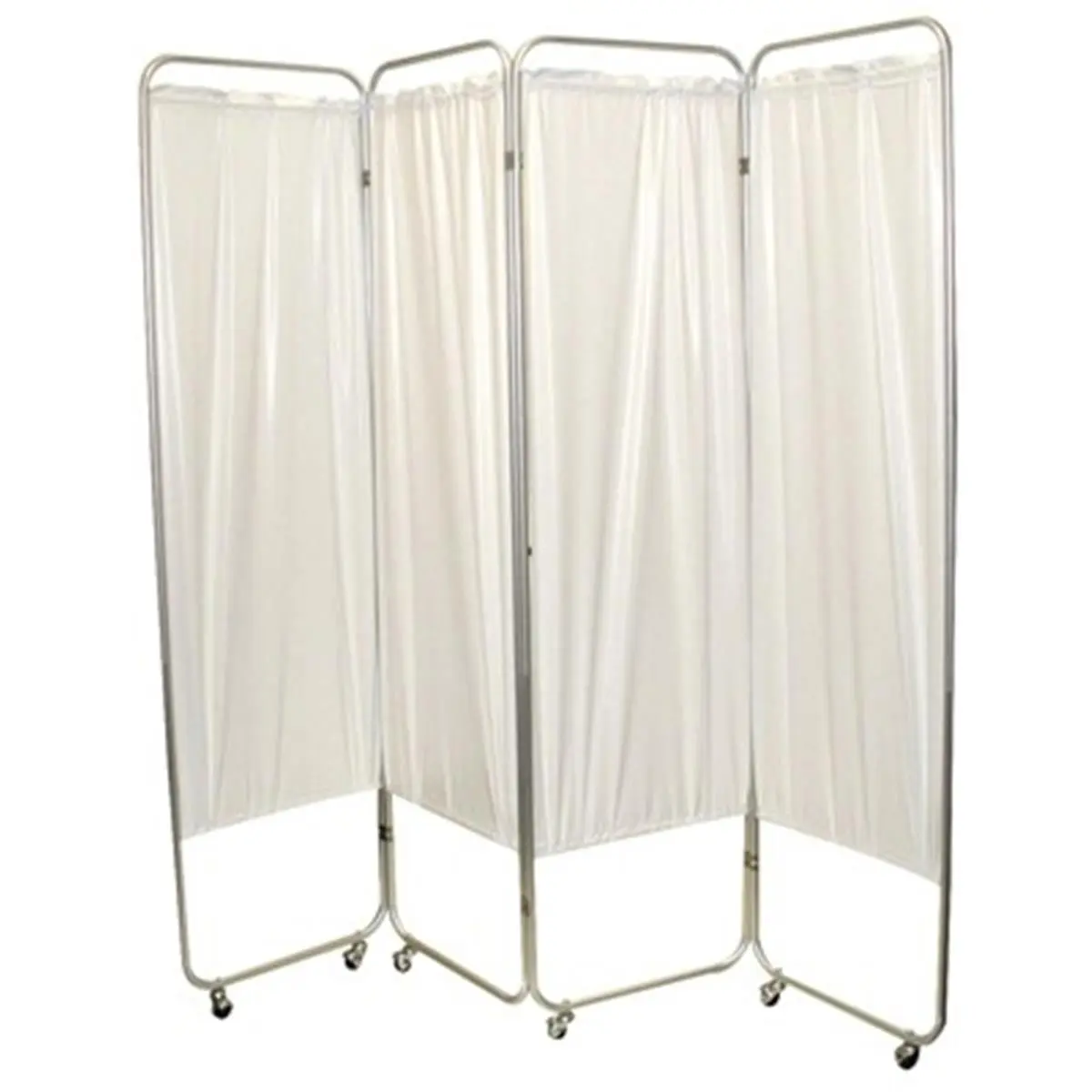 White Vinyl 6mm Thick 3-Panel Indoor Privacy Room Divider with Casters