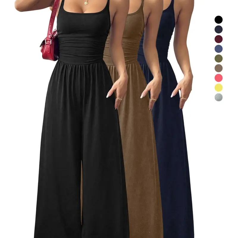Women's 1 Piece/3 Pieces Spaghetti Strap Casual Basic Wrap Romper Set, Slim-Fitting Versatile Home Wear, Suitable for All Seasons, Womenswear