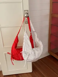 3 Color Polka Dot Crossbody Bag, Large Capacity Drawstring Design, Adjustable Strap Shoulder Bag, Ideal for Daily Commute, Shopping, Casual Outing